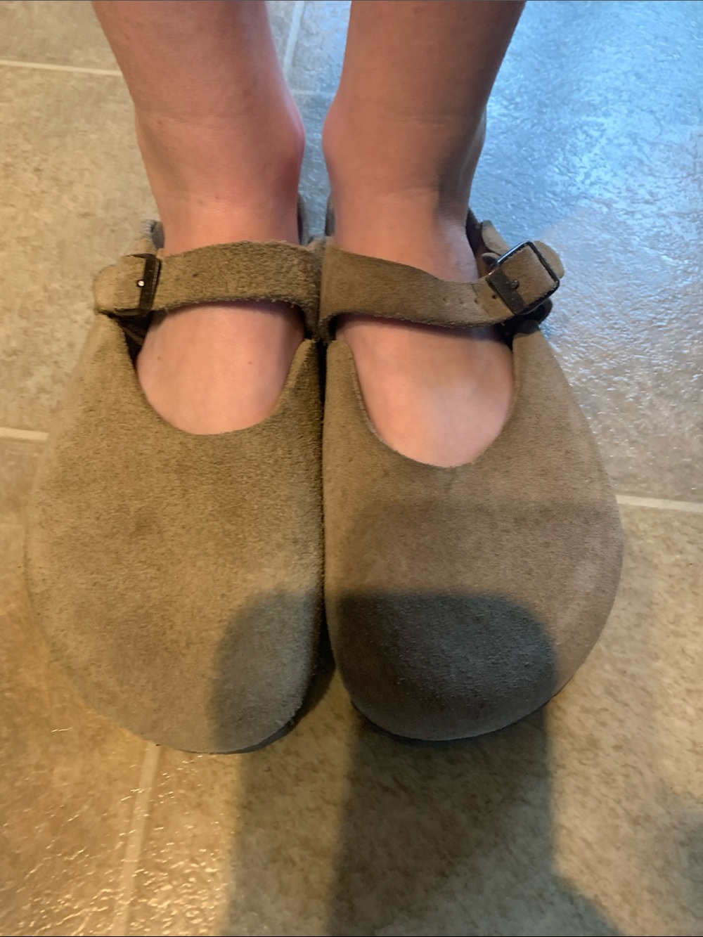 Birkenstock women tan Suede Mary Jane Clogs Size 36 or 5